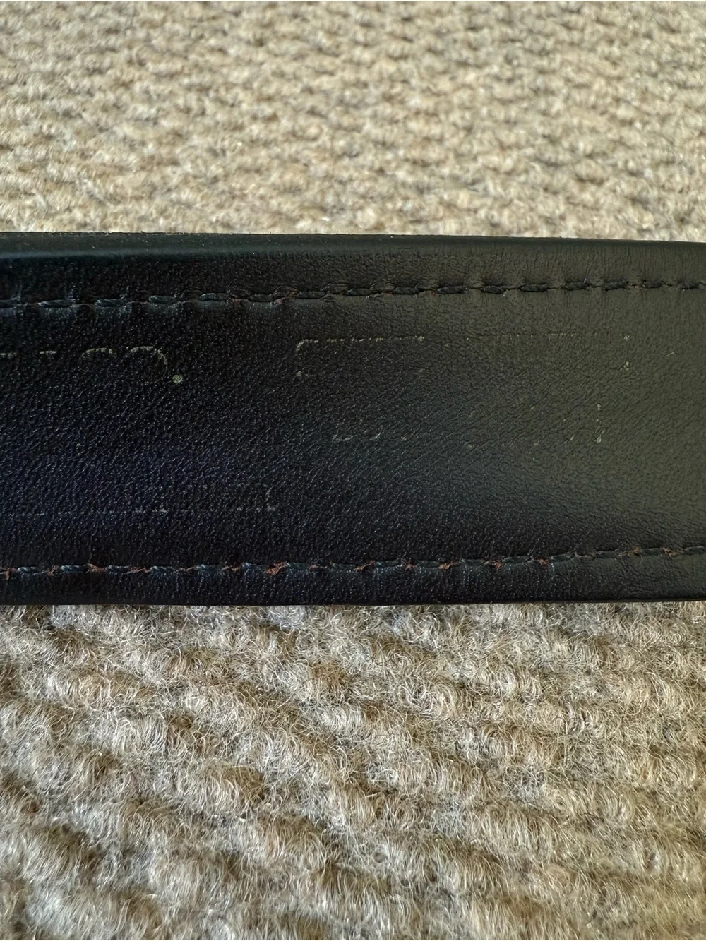 C.C. Filson Co. Men’s Black Leather / Tan Canvas Belt Men’s Size 50 ? EUC